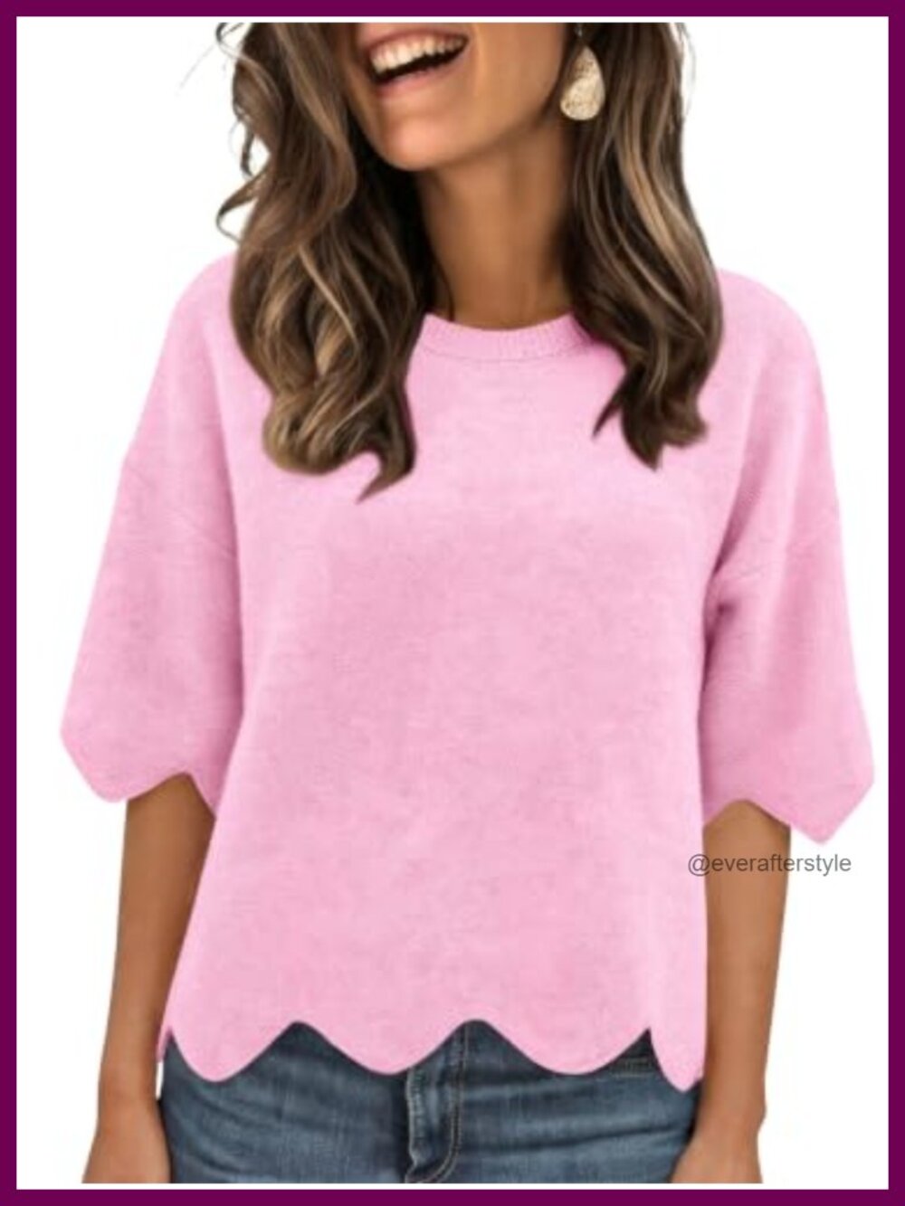 Oversized Cropped Sweater Lightweight Knit Pullover Short Sleeve